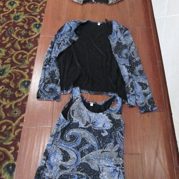 Onyx Women's 2 Piece Tank & light Jackey Sparkle & shine! Cute Fancy Casual M/L - Picture 1 of 4